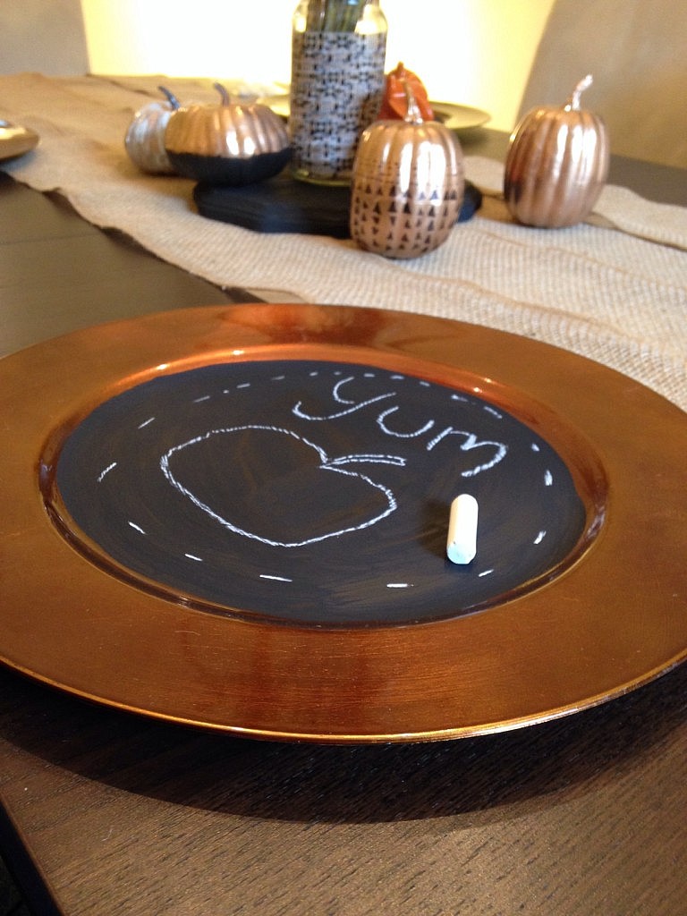 Five Minute Craft- Chalkboard Painted Charger Plates