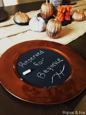 Five Minute Craft- Chalkboard Painted Charger Plates