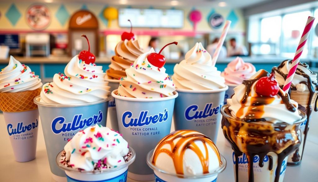 Dessert options at Culver's