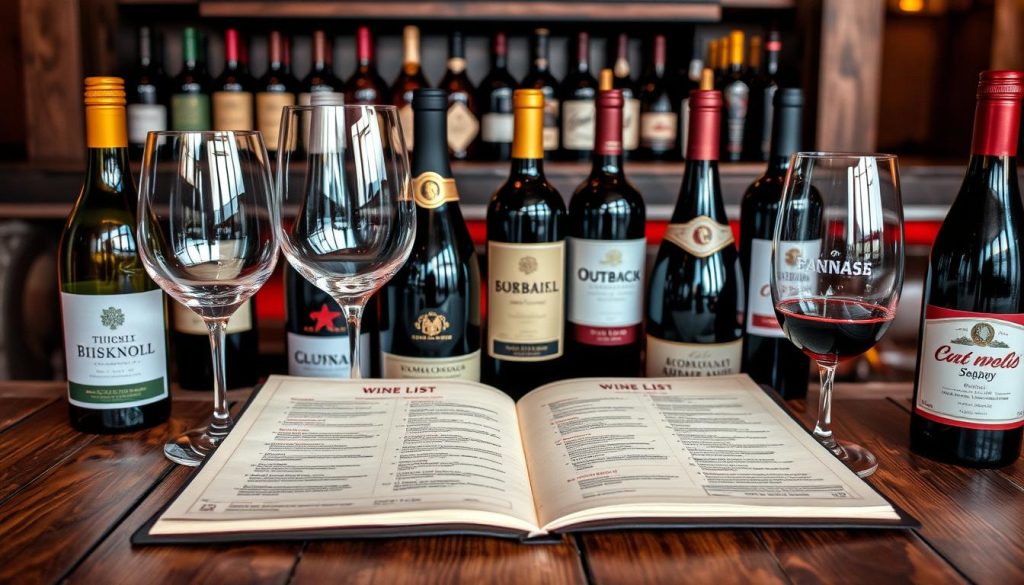 Outback Steakhouse wine list