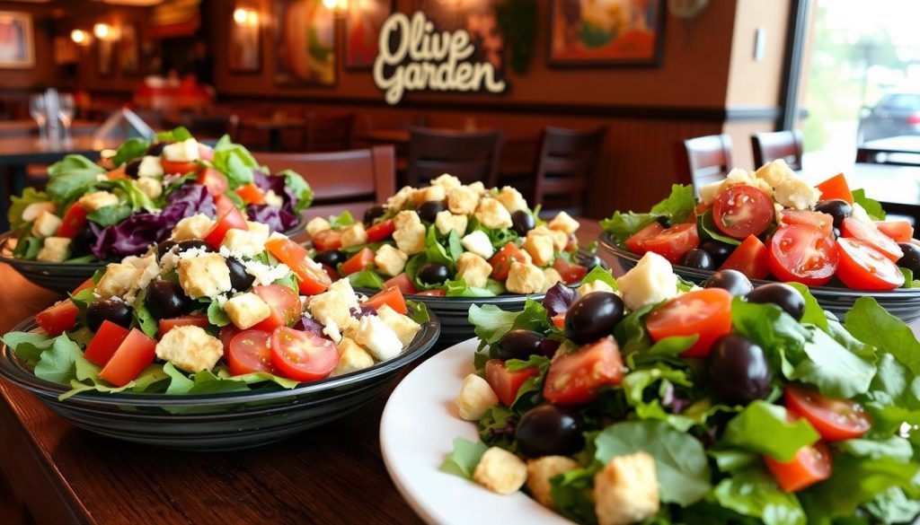 Popular salad options at Olive Garden