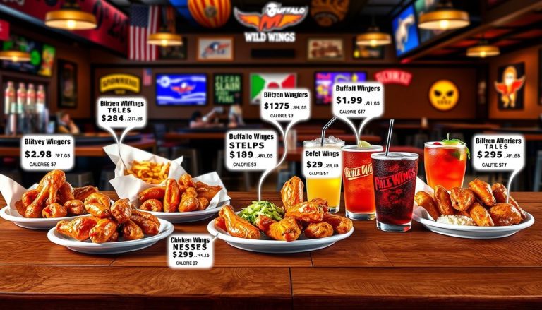 buffalo wild wings menu calories