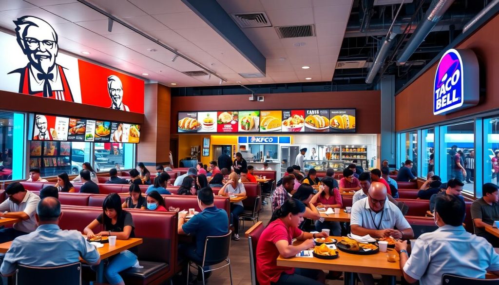 dine-in experience at KFC and Taco Bell