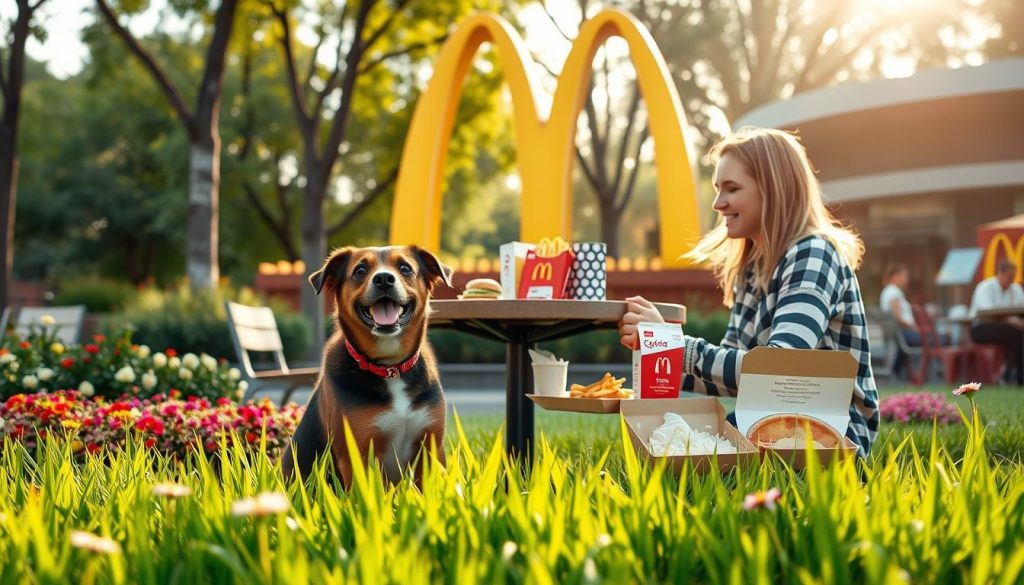 dining at McDonald's with your dog