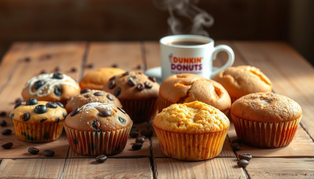 dunkin donuts muffins selection