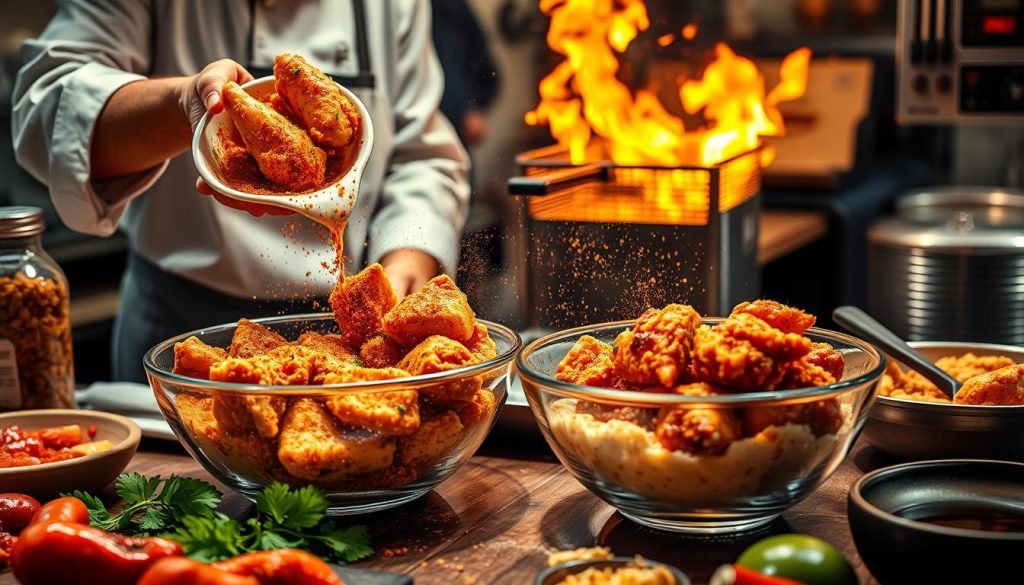 fried chicken preparation