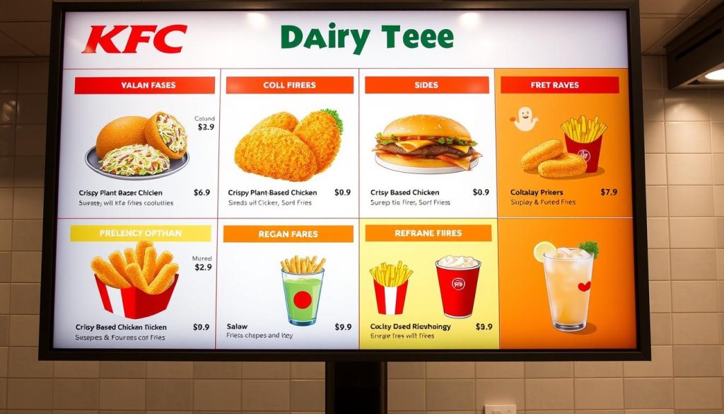 kfc dairy free menu prices