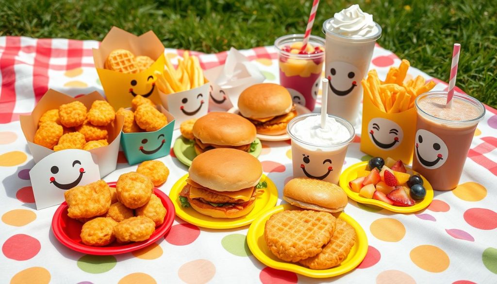 kid-friendly menu at Chick fil A