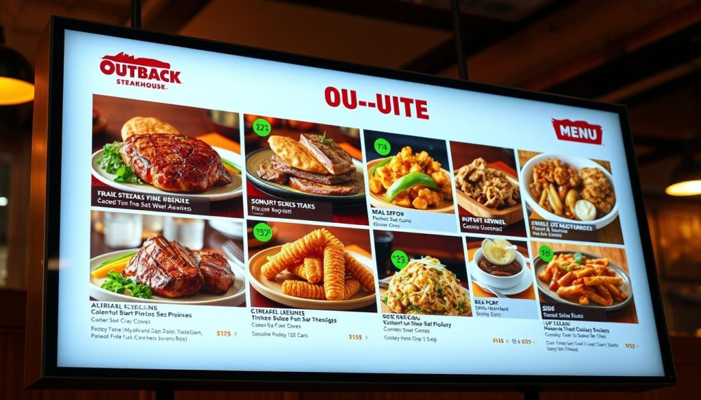 outback steakhouse digital menu