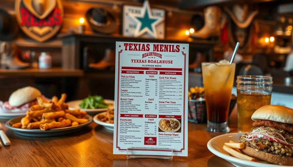 Texas Roadhouse menu for allergies